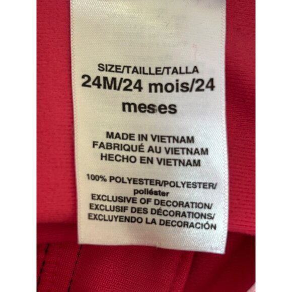 Adidas Toddler 2-Piece Pink & Black Outfit Size 24M Polyester Jacket & Pants Set - Picture 6 of 9